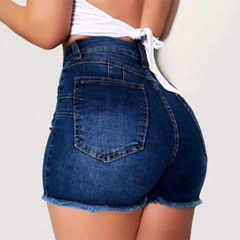 Women's Daily Casual Streetwear Solid Color Shorts Washed Jeans Shorts