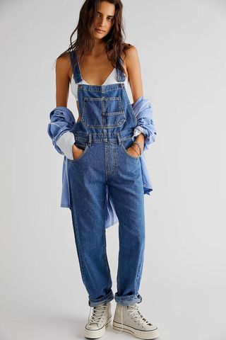 Women's Daily Streetwear Solid Color Full Length Jeans Overalls