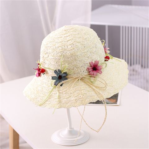 Women's Pastoral Flower Ruffles Bucket Hat