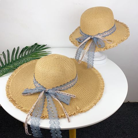 Women's Pastoral Bow Knot Bowknot Big Eaves Straw Hat