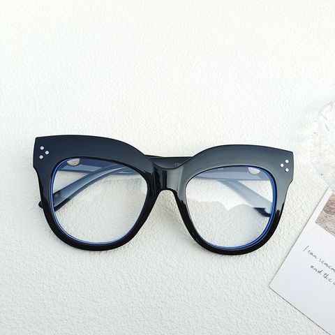 IG Style Solid Color Pc Resin Cat Eye Full Frame Optical Glasses