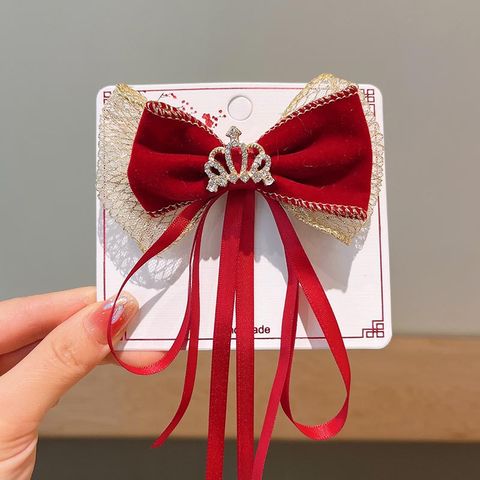 Girl'S Sweet Bow Knot Cloth Hair Clip