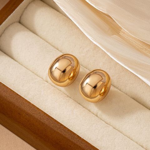 1 Pair Classical Geometric Round Plating Arylic Ear Studs