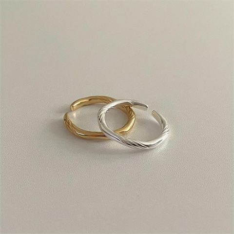 Sterling Silver Simple Style Geometric Open Rings