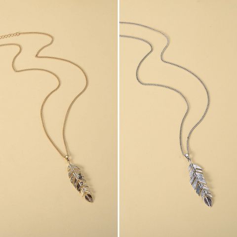 Casual Hip-Hop Vacation Feather Alloy Copper Plating Women's Pendant Necklace