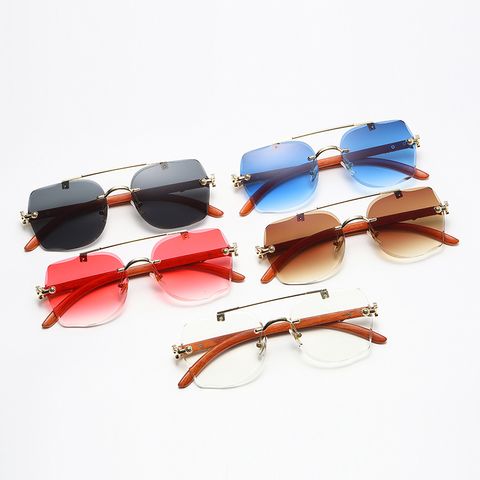 Lässig Einfacher Stil Tier Farbverlauf Pc Quadrat Rahmenlos Sonnenbrille Der Frauen