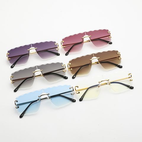 Einfacher Stil Farbverlauf Pc Quadrat Rahmenlos Sonnenbrille Der Frauen