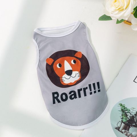 Casual Polyester Cartoon Letter Lion Pet Clothing