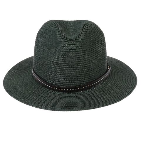 Women's Elegant Simple Style Solid Color Big Eaves Fedora Hat