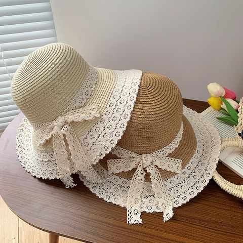Women's Elegant Classic Style Solid Color Big Eaves Straw Hat