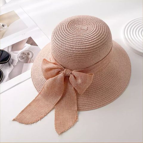 Women's Vintage Style Sweet Solid Color Flat Eaves Sun Hat