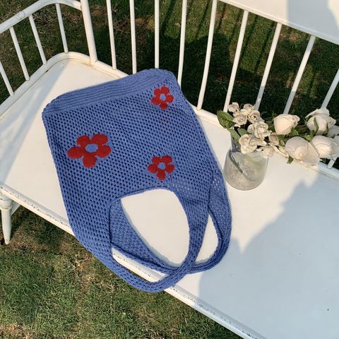 Women's Medium Polyester Flower Cute Square Open Handbag