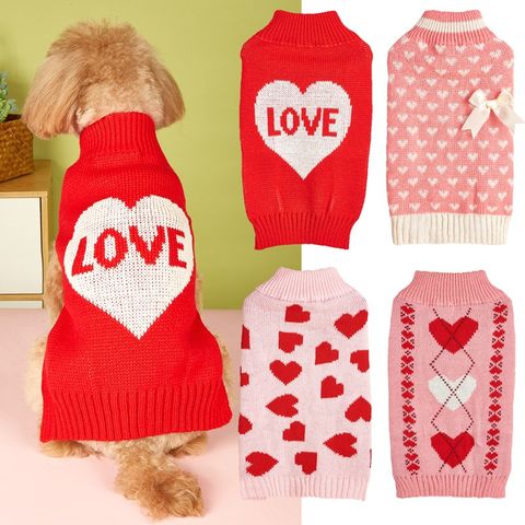 Cute Sweet Acrylic Valentine's Day Heart Shape Pet Clothing