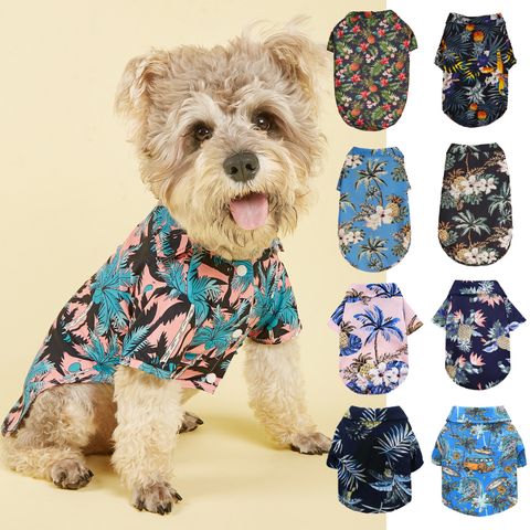 Cute Pastoral Polyester Leaves Pet Clothing