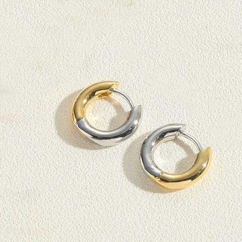 1 Pair Vintage Style Simple Style Commute Round Plating Inlay Copper Zircon 14k Gold Plated Earrings