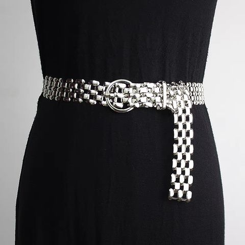 Elegant Solid Color Alloy Women's Chain Belts