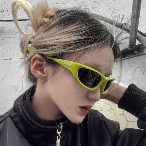 Einfacher Stil Farbblock Pc Katzenauge Vollbild Sonnenbrille Der Frauen