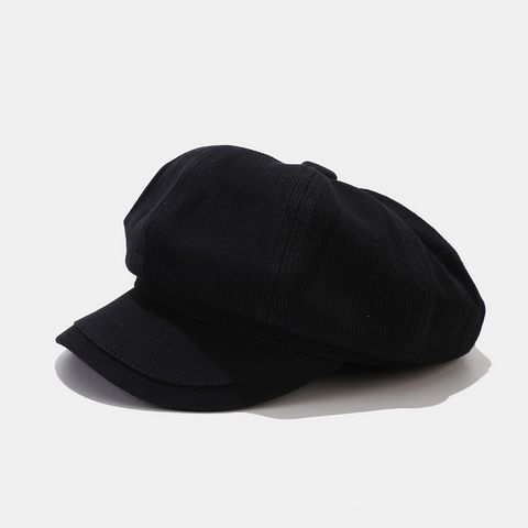 Women's Simple Style Solid Color Curved Eaves Beret Hat