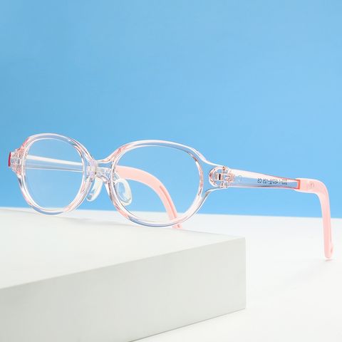 Simple Style Solid Color Pc Oval Frame Full Frame Optical Glasses