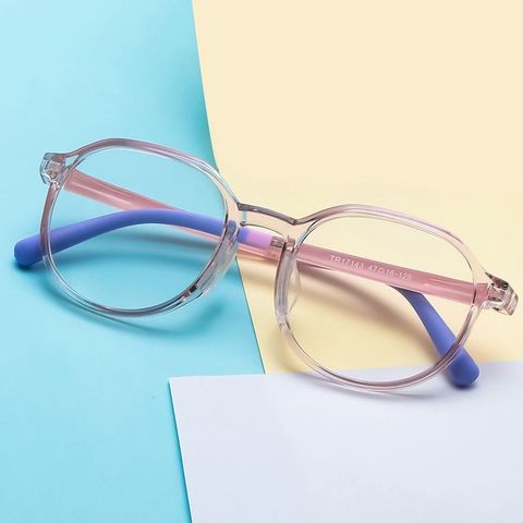 Simple Style Color Block Pc Oval Frame Full Frame Optical Glasses