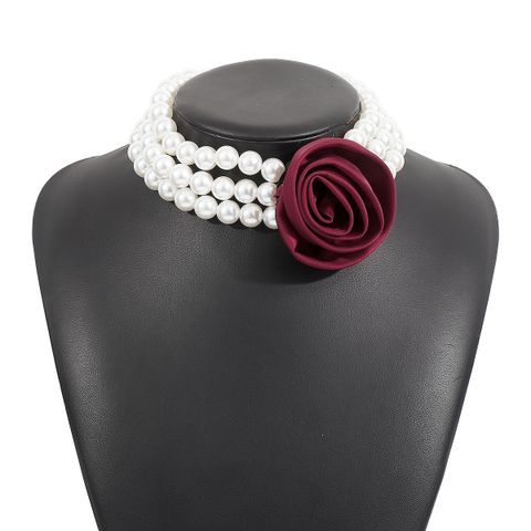 Elegant Flower Imitation Pearl Women's Necklace