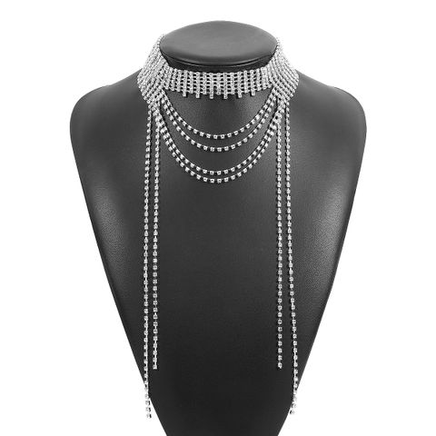 Exaggerated Tassel Rhinestone Women's Necklace