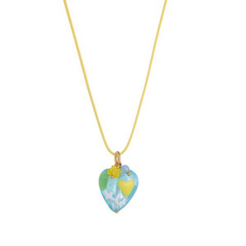 Classic Style Heart Shape Glass Copper Wholesale Pendant Necklace