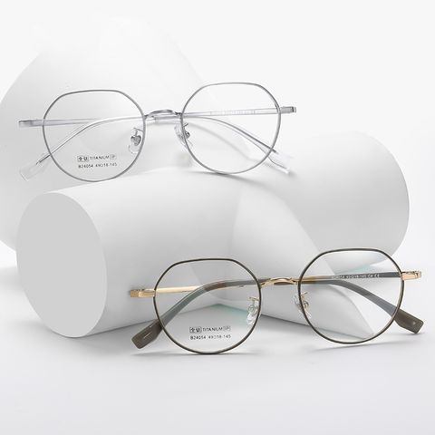 Fashion Simple Style Solid Color Ac Round Frame Full Frame Optical Glasses