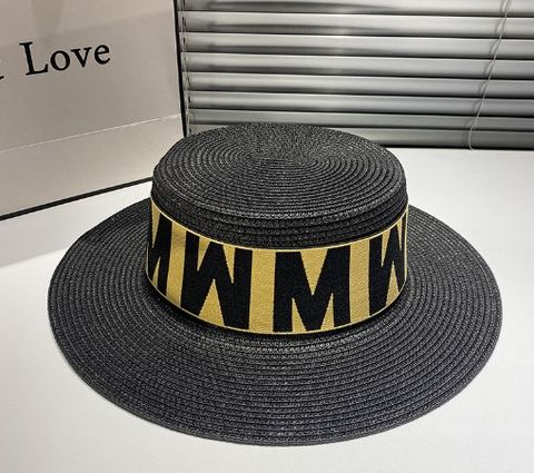 Women's Basic Simple Style Letter Big Eaves Straw Hat