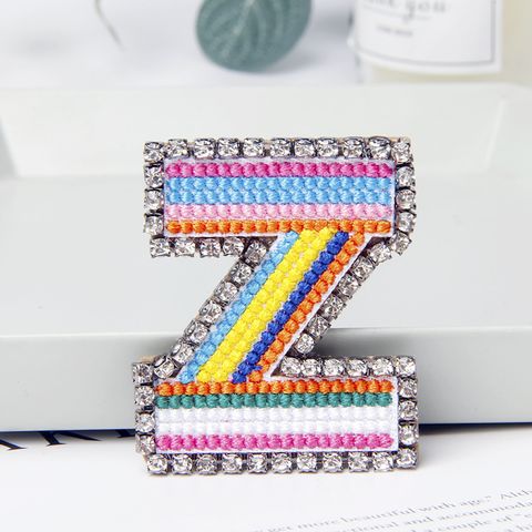 Simple Style Letter Rhinestone Embroidery Women's Brooches 1 Piece
