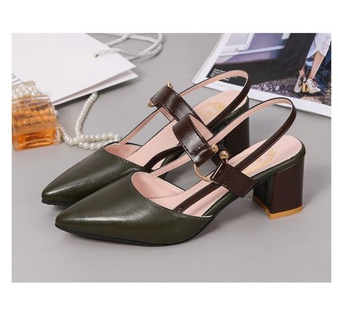 Women's Casual Color Block Point Toe Casual Sandals