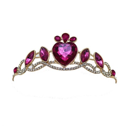 Women's Shiny Heart Shape Alloy Plating Inlay Rhinestones Crown