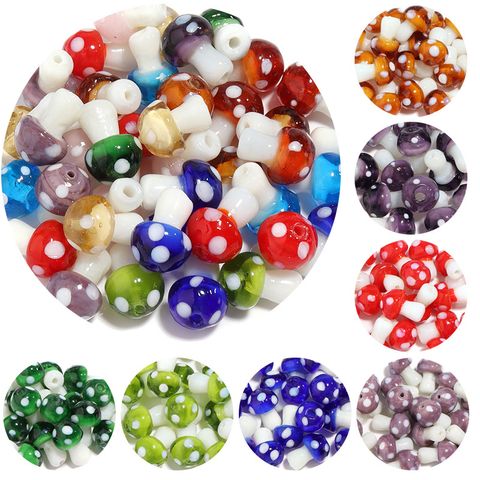 10 PCS/Package 16 * 11mm Glass Mushroom Beads