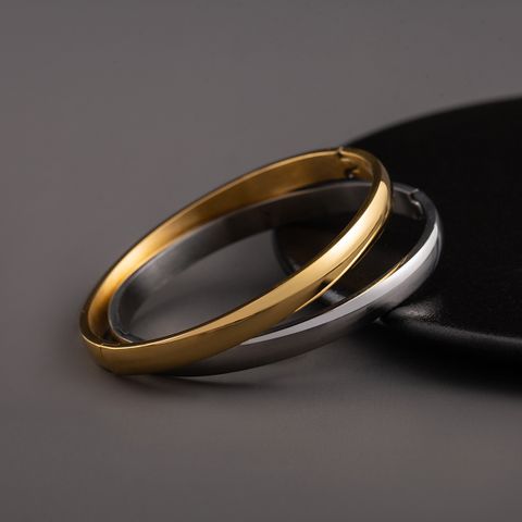 Elegant Simple Style Round 304 Stainless Steel 18K Gold Plated Bangle In Bulk