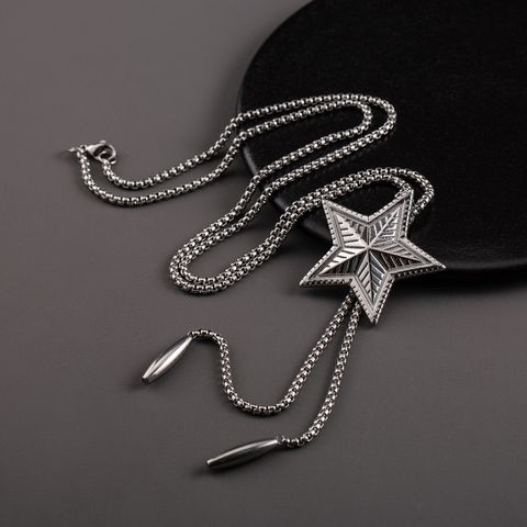Hip-Hop Vintage Style Exaggerated Star 304 Stainless Steel Three-dimensional Unisex Necklace