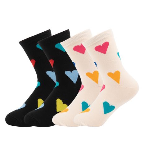 Women's Casual Color Block Cotton Polyester Crew Socks A Pair