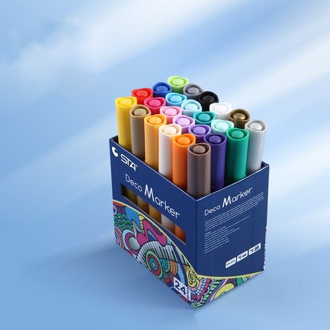 1 Set Color Block Learning School Plastic Cartoon Style Simple Style Marker Pen