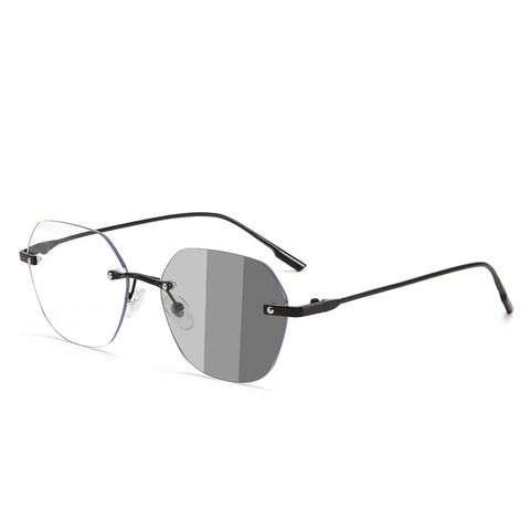 Simple Style Gradient Color Pc Square Frameless Optical Glasses