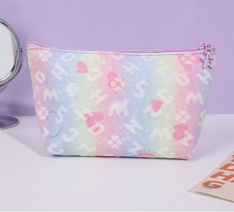 Cute Star Tie-dyed Five-pointed Star Chain Link Fencing Square Makeup Bags