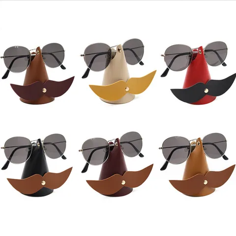 Cute Funny Beard Leather Unisex Glasses Storage Clip