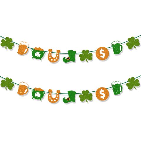 Cartoon Style Shamrock Letter Paper Pendant