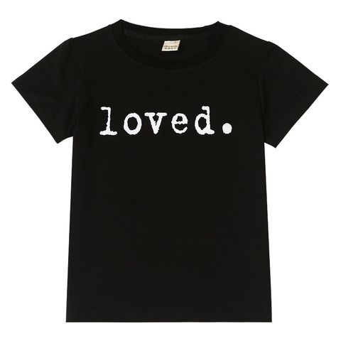 Simple Style Letter Cotton T-shirts & Shirts