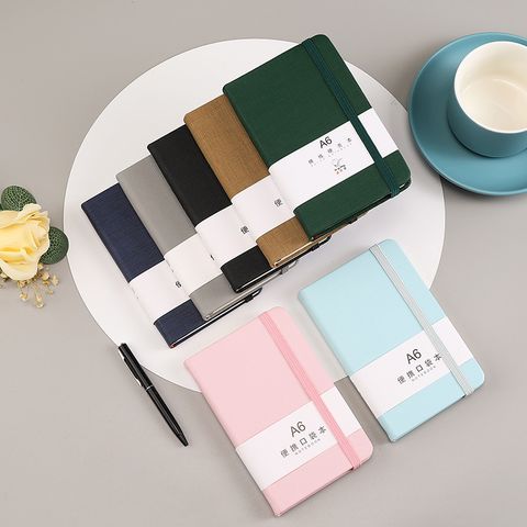 1 Piece Letter Learning School Imitation Leather Wood-free Paper Preppy Style Formal Artistic Notebook