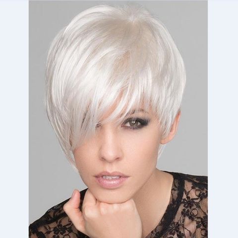 Women's Simple Style Casual High Temperature Wire Long Bangs Short Straight Hair Wigs