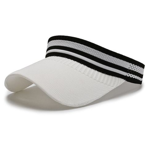 Unisex Simple Style Stripe Embroidery Curved Eaves Sun Hat