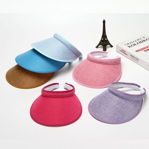 Women's Simple Style Solid Color Flat Eaves Straw Hat