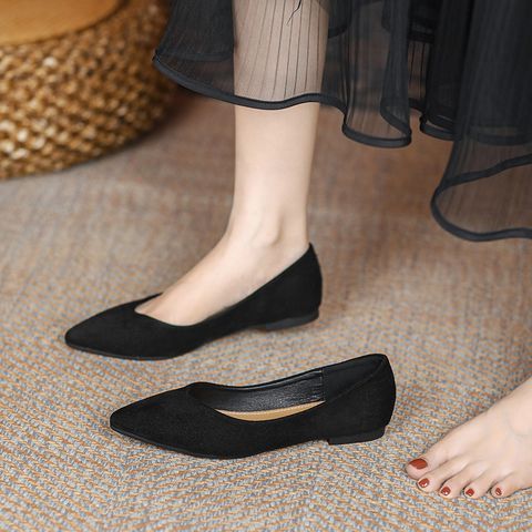 Women's Basic Solid Color Point Toe Flats
