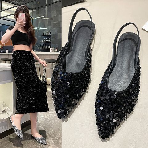 Women's Elegant Sexy Solid Color Point Toe Fashion Sandals