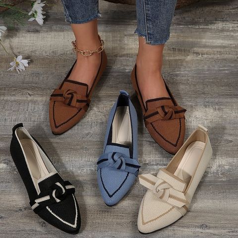 Women's Vintage Style Solid Color Point Toe Casual Shoes
