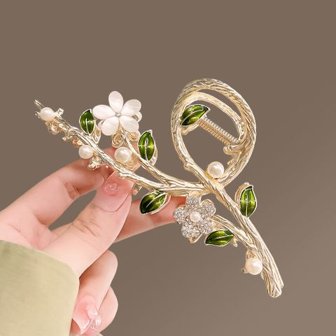 Women's Lady Pastoral Flower Alloy Hair Claws